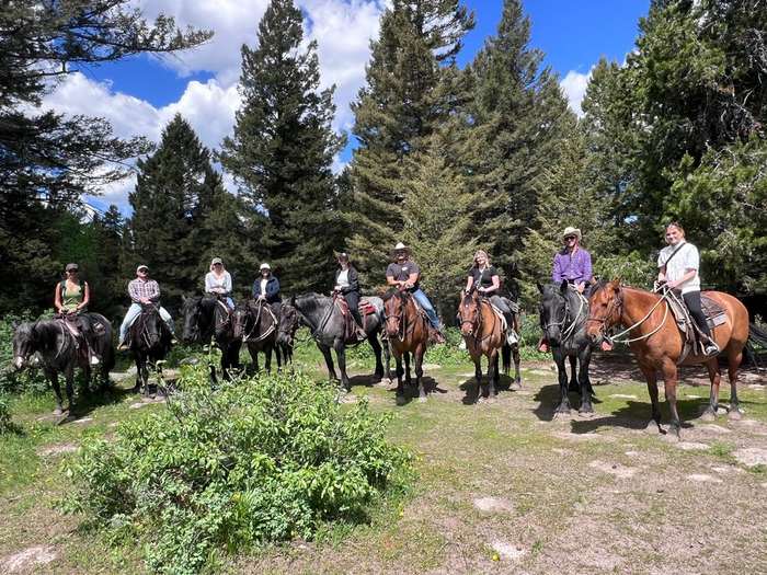 A leadership group on horseback in the Yellowstone ecosystem